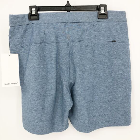 MINISTRY OF SUPPLY Men's Fusion Terry Shorts XXL Blue Pull On Lightweight NWT - Picture 7 of 9
